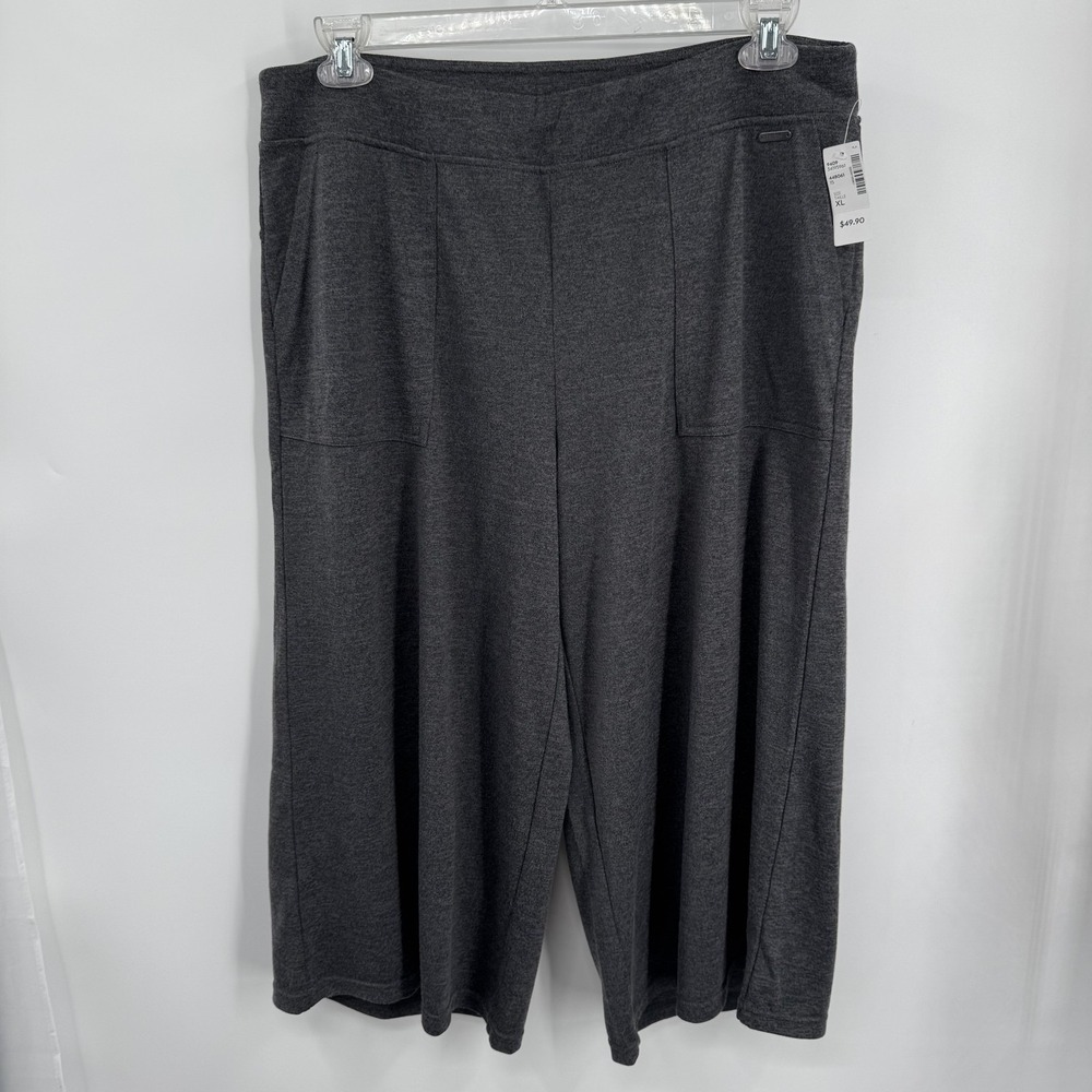 Hyba Womens Wide Leg Culottes XL Gray Heather Activewear Athleisure Loungewear